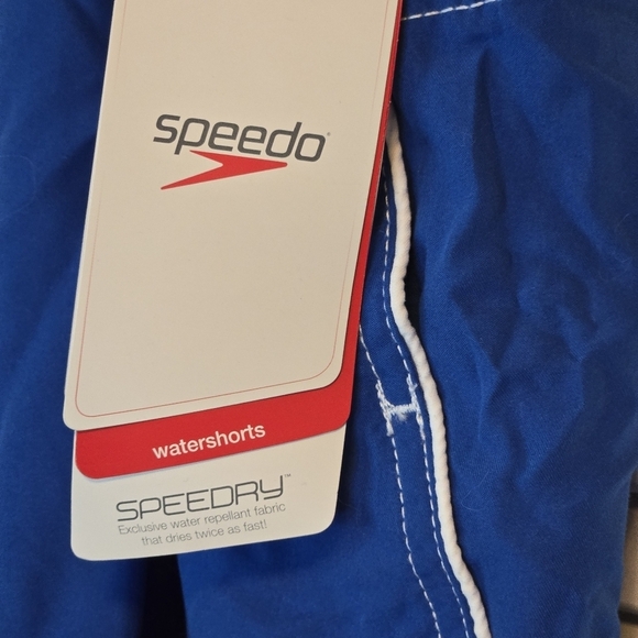 Speedo Mens Swim trunks XXL NWT Classic Blue Pockets BEACH. Y2K. SURFER. MSP $42 - Picture 5 of 9